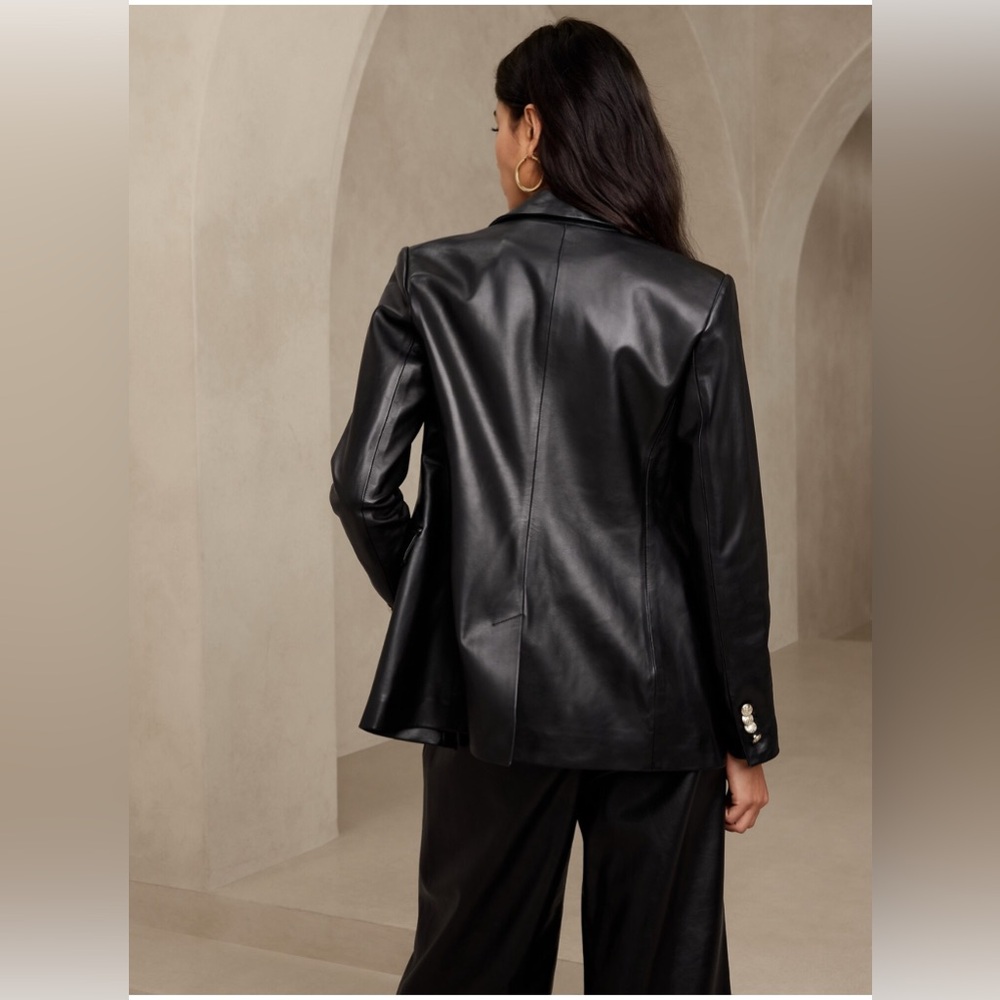 NWT BR COLLECTOR’S TIMELESS PIECE GENUINE LAMB LEATHER CAPTAIN'S BLAZER SIZE 2 - Picture 6 of 16